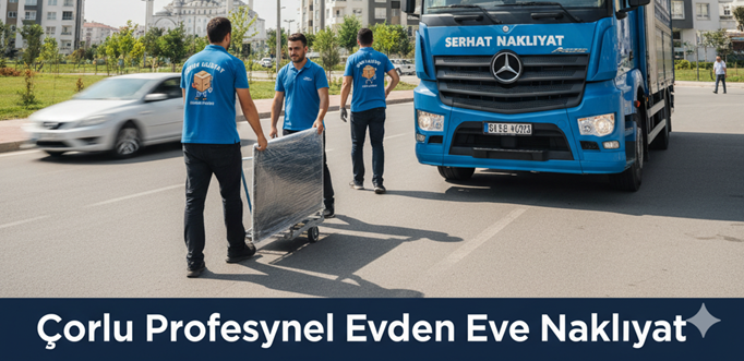 Çorlu profesyonel evden eve nakliyat hizmeti veren Serhat Nakliyat ekibi